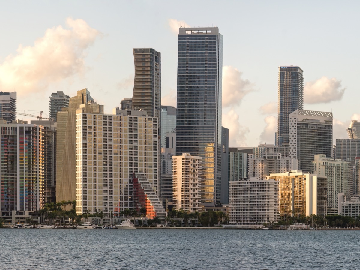 Aerial view of Miami, this route's destination