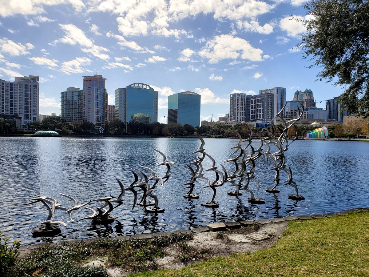 Lake Eola in Orlando, this route's destination