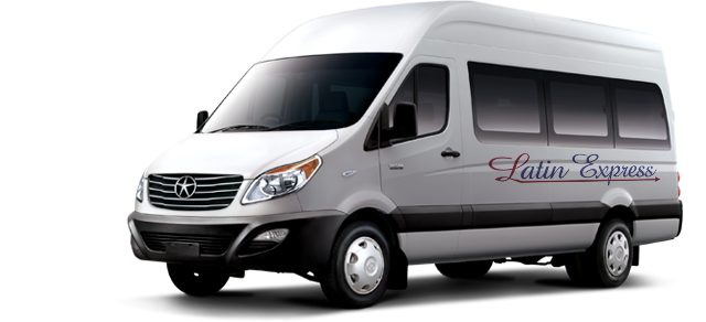 White Latin Express van with the company logo